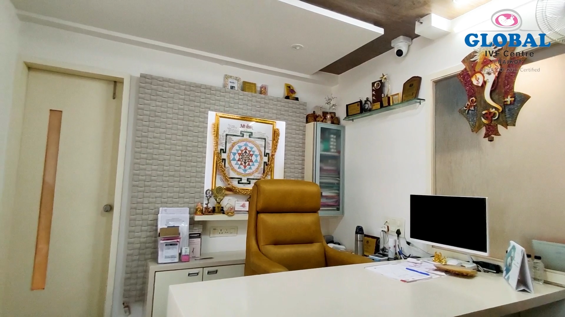 Dr. Darshan Sureja's private consultation chamber at Global IVF Centre Rajkot